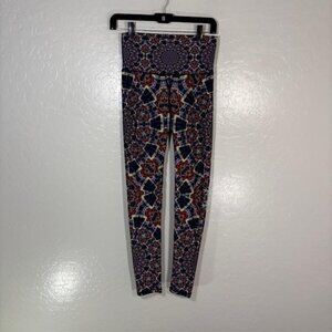 Wolven Leggings Womens Medium Multicolor Geometric High Rise Ankle Yoga Pants